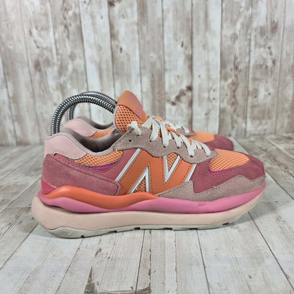 New Balance 57/40 Pink Orange Suede Mesh Sneakers W5740VDA Womens 6.5